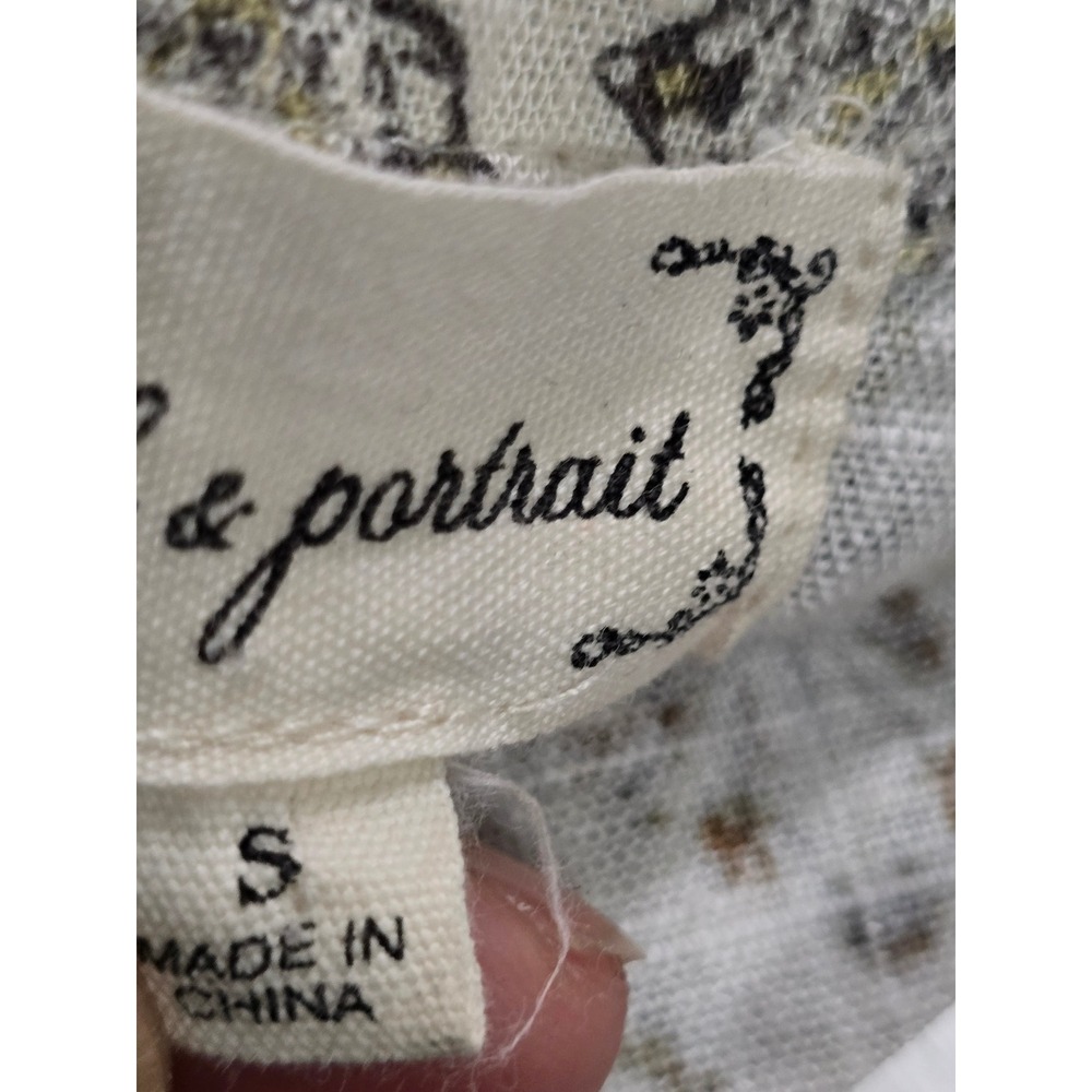 Cloth & Portrait Women Medallion Print Linen Blend Button Down Shirt Dress Small - Picture 3 of 7